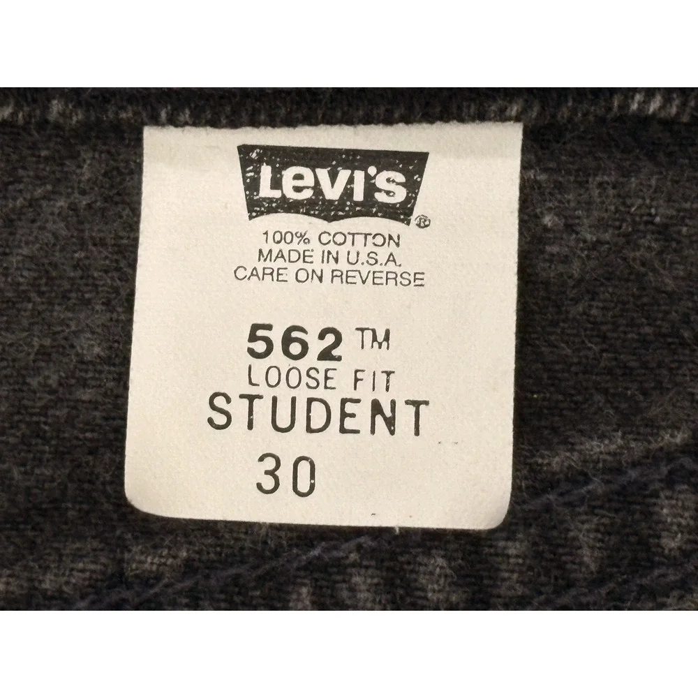 Levi's Vintage 562 Black Loose Fit Student 30 Denim Shorts Orange Tab USA